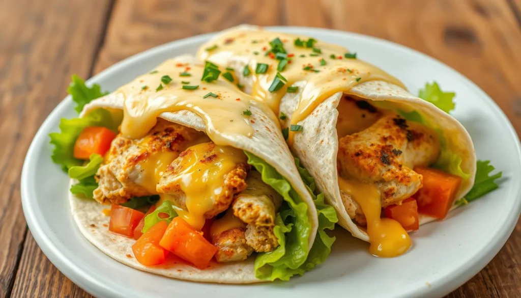 Cheesy Garlic Chicken Wraps