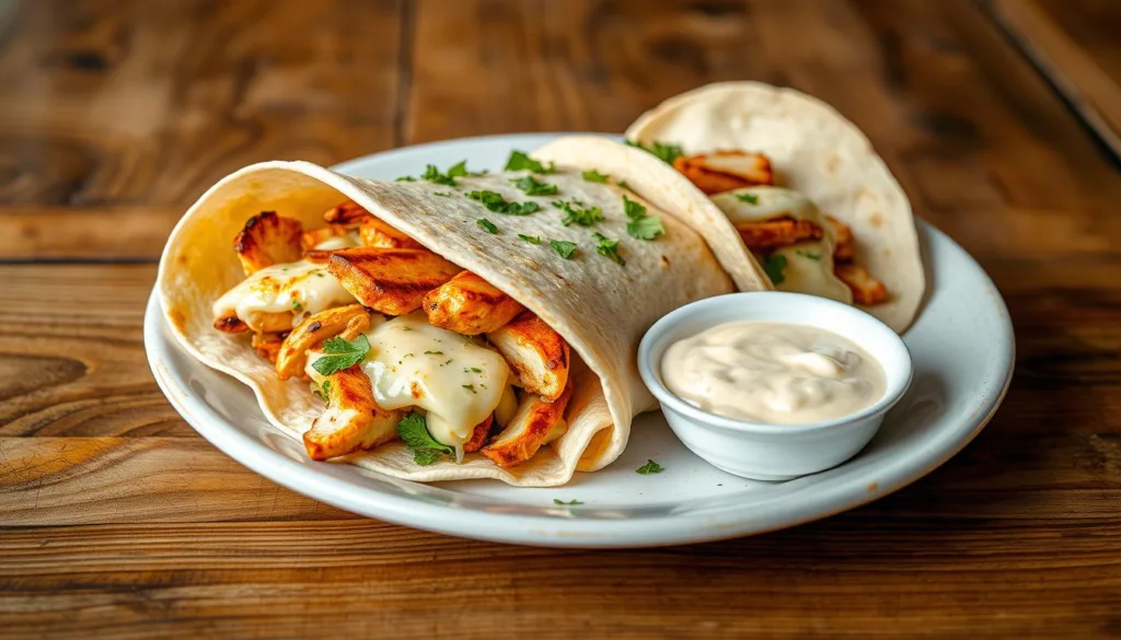 Cheesy Garlic Chicken Wraps recipe