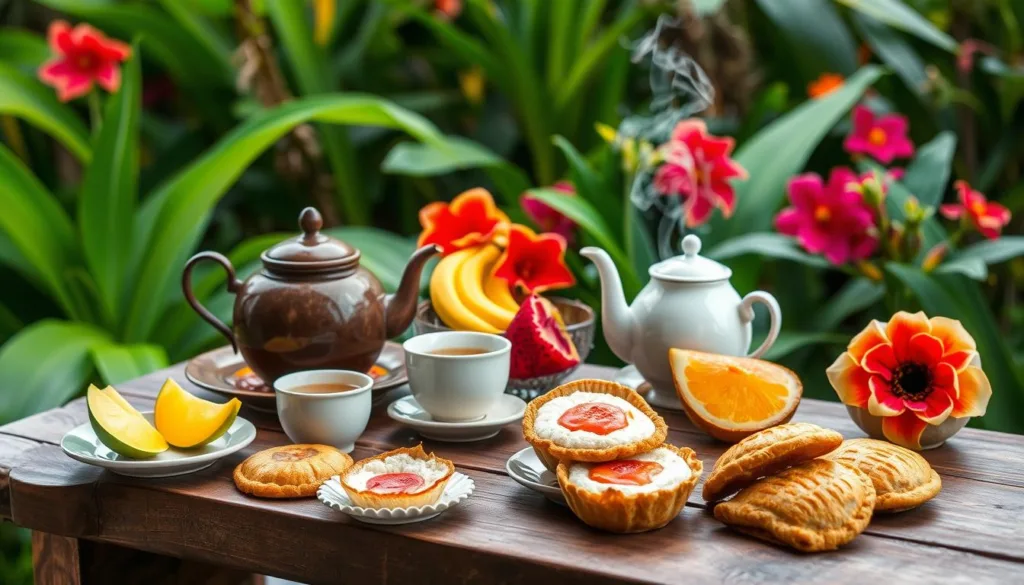 Costa Rican tea and snacks