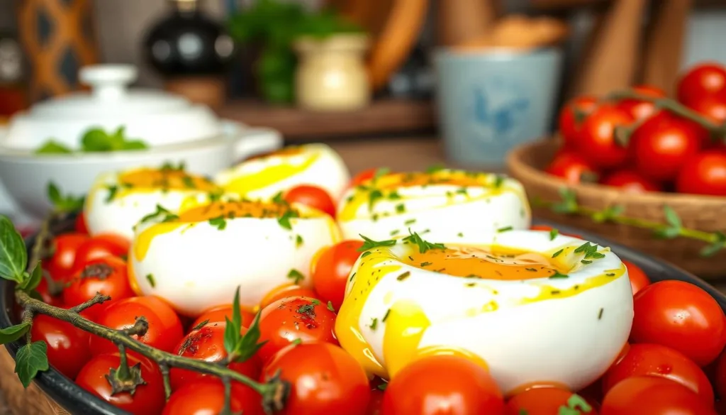 baked eggs with tomatoes