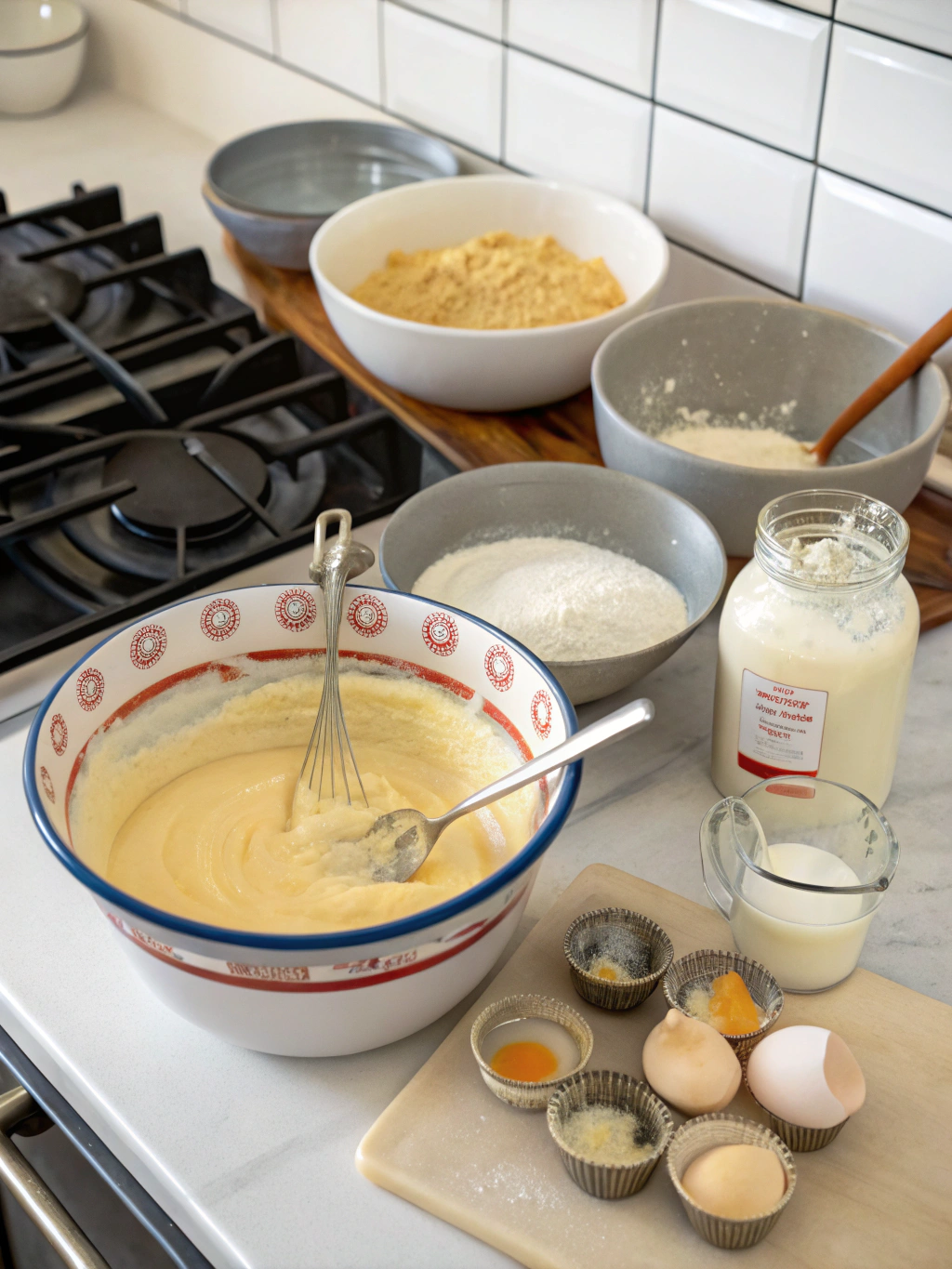Pastry Cream preparing steps