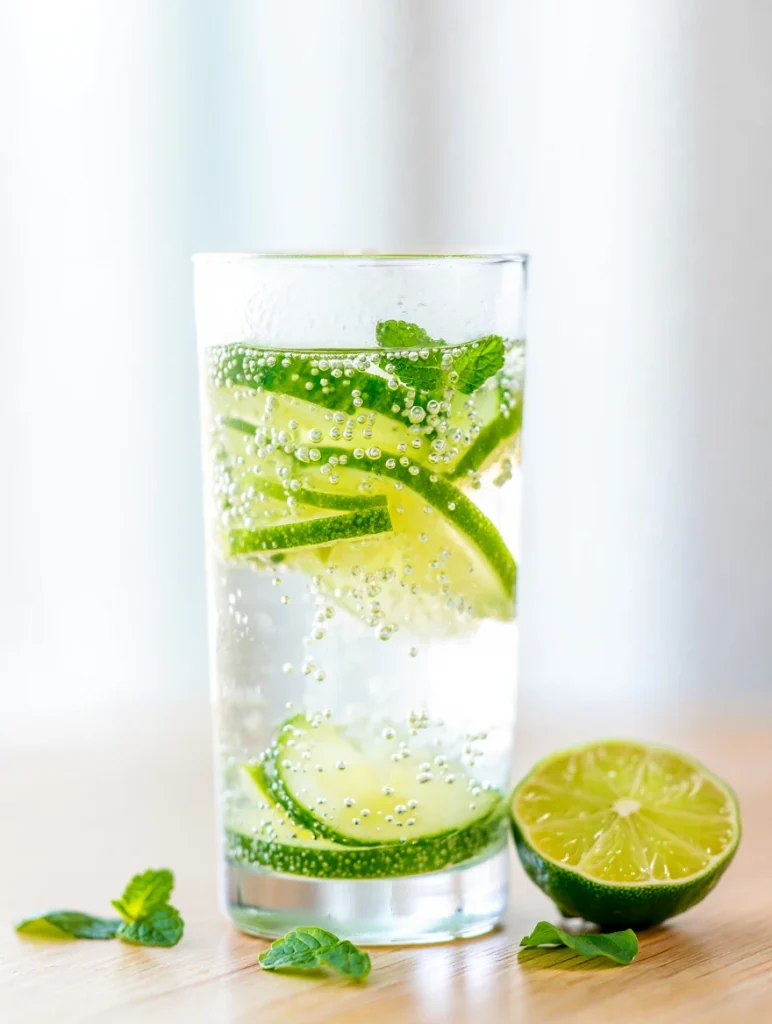 Bubbly Detox Spritzer Effervescent detox spritzer with fresh herbs and citrus