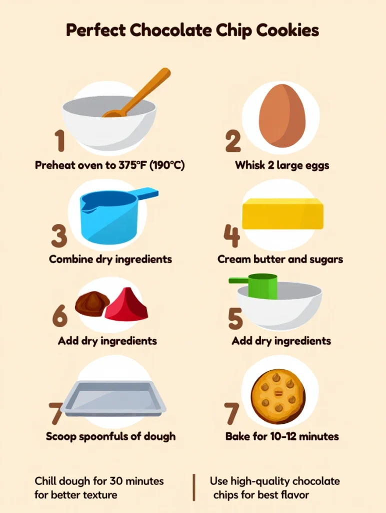 Cookie Baking Steps Infographic 8 essential steps for perfect chocolate chip cookies
