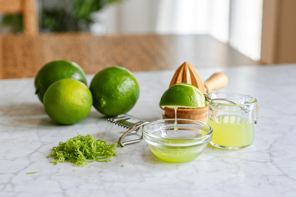 Step 4 Prepare Lime Components Fresh lime zest and juice being prepared for the salt blend