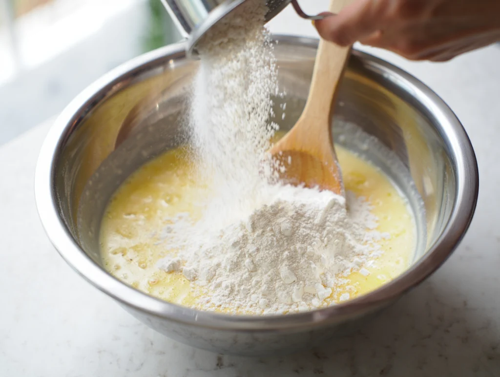 Adding-Dry-to-Wet-Dry-ingredients-being-added-to-the-wet-mixture_-ready-for-gentle-folding_2