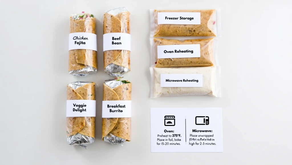 Burrito Meal Prep Guide Complete meal prep and storage solution for make-ahead burritos with reheating instructions