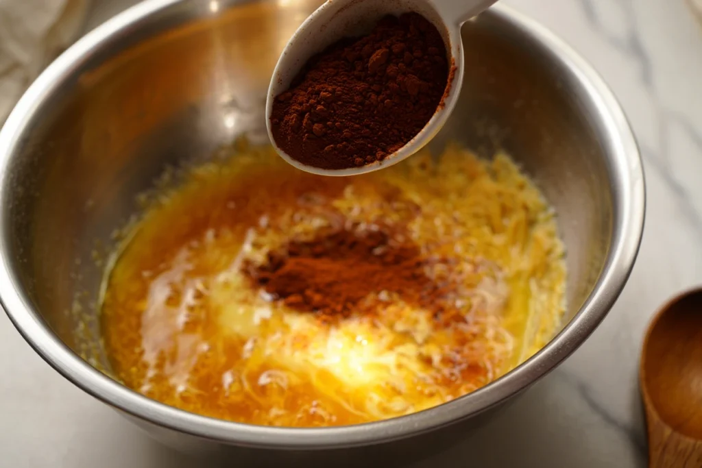 Espresso Flavor Boost Adding instant espresso powder to browned butter for enhanced chocolate flavor