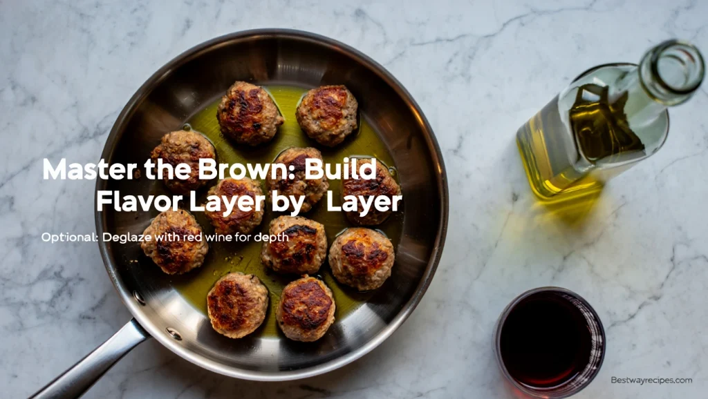 Turkey Meatballs: 8 Amazing Twists You Need To Try Today step4: Meatball Browning