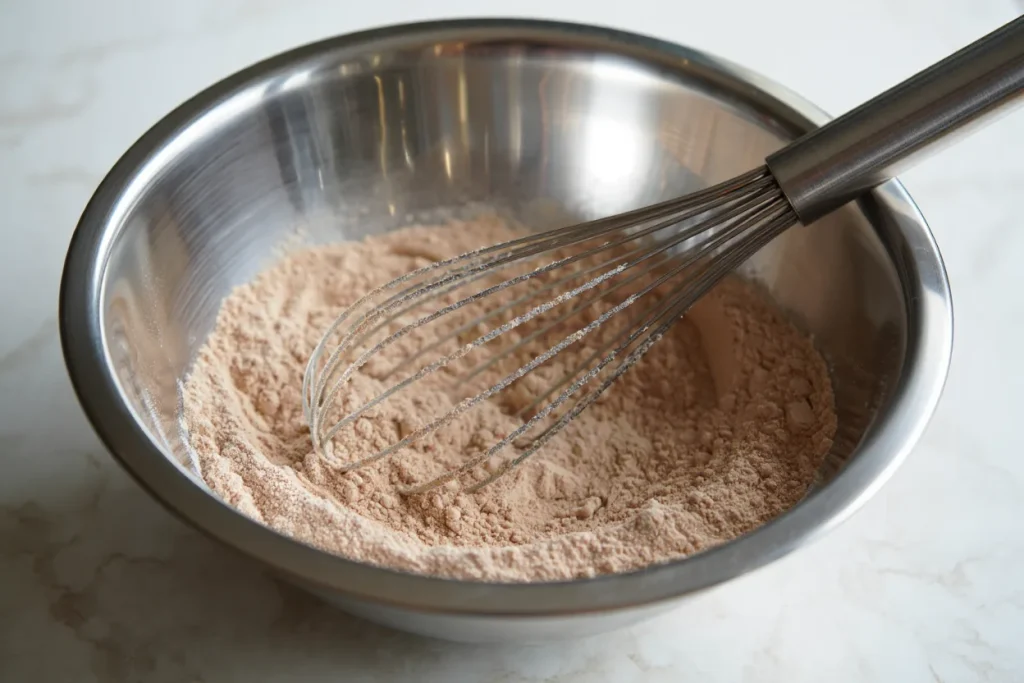 Perfectly Combined Dry Mix Evenly whisked dry ingredients ready for incorporation into wet mixture