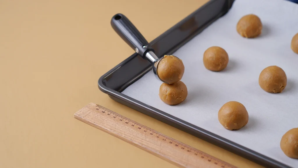 Portioning and Spacing Guide Proper cookie dough portioning and spacing technique for even baking