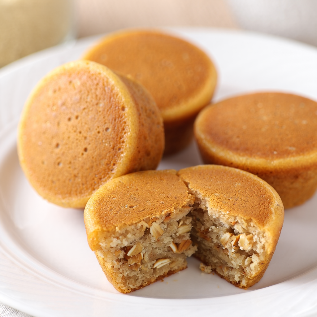 Protein Pancake Bites Texture Close-up showing the fluffy interior texture of protein pancake bites