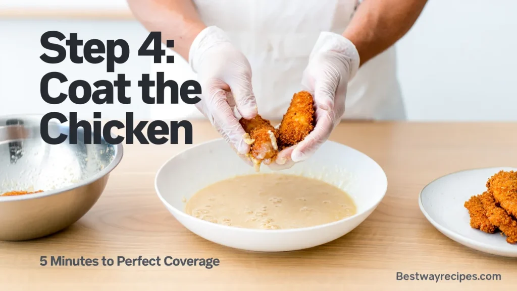 korean fried chicken recipes: Step 4 Coat the Chicken (5 minutes)