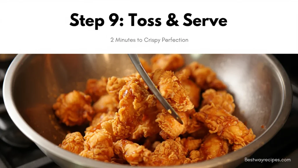 korean fried chicken recipes: Step 9 Toss & Serve (2 minutes)