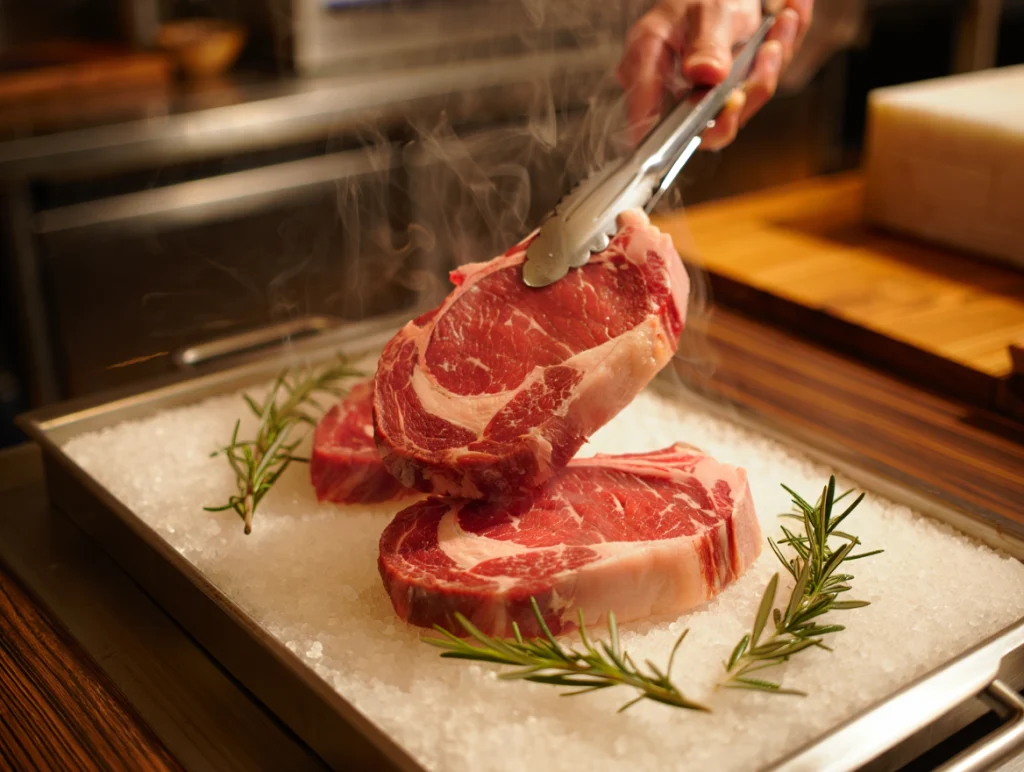 Himalayan salt: Flip and Finish.Flipped to fresh spot with rosemary for aroma