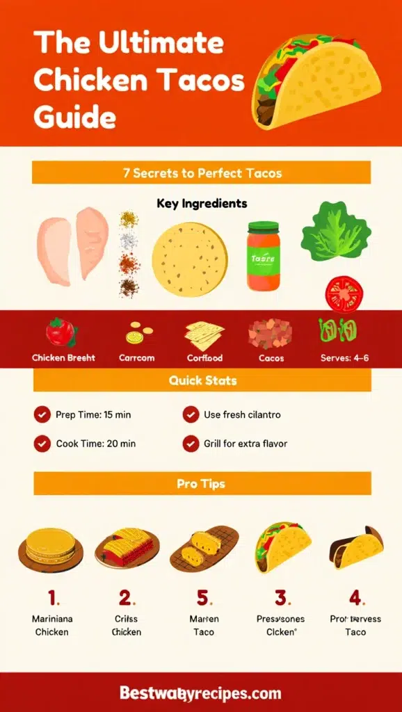 Chicken Tacos Infographic - Modern Clean modern infographic with icons and stats