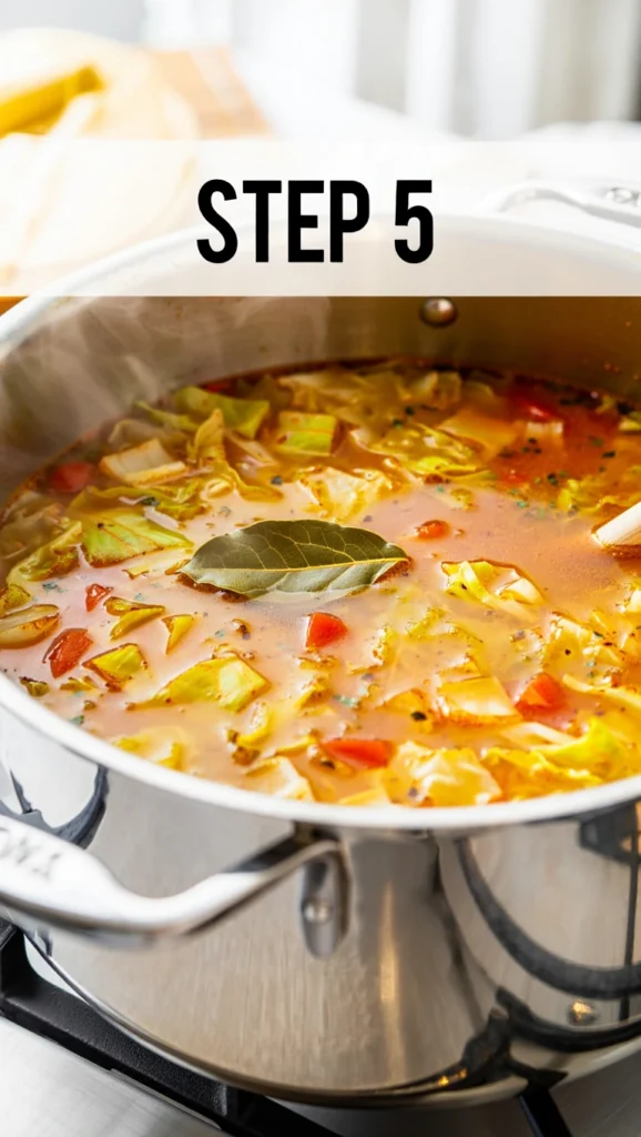 Step 5 Add Tomatoes & Broth Step 5 Add tomatoes and broth, simmer 20-25 minutes