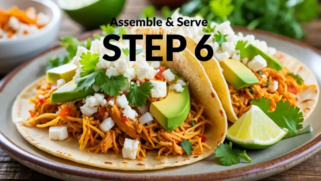 Step 6 Assemble Your Tacos The beautiful finished chicken tacos