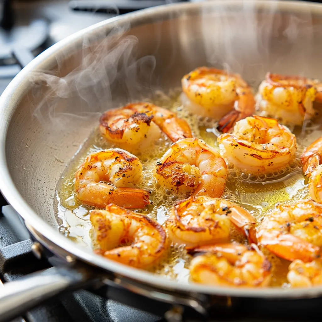 Garlic Butter Shrimp: A Home Cook’s Honest Journey from Blunder to Bliss Shrimp searing in butter with visible caramelization on a stainless steel pan