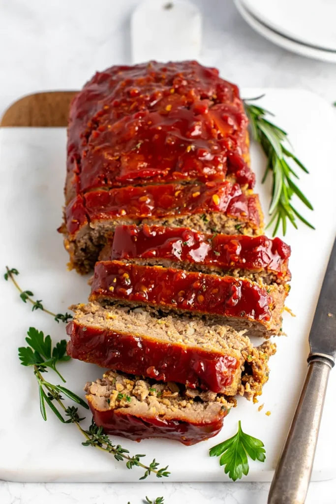 Easy 5 ingredient meatloaf, gluten free, no breadcrumbs