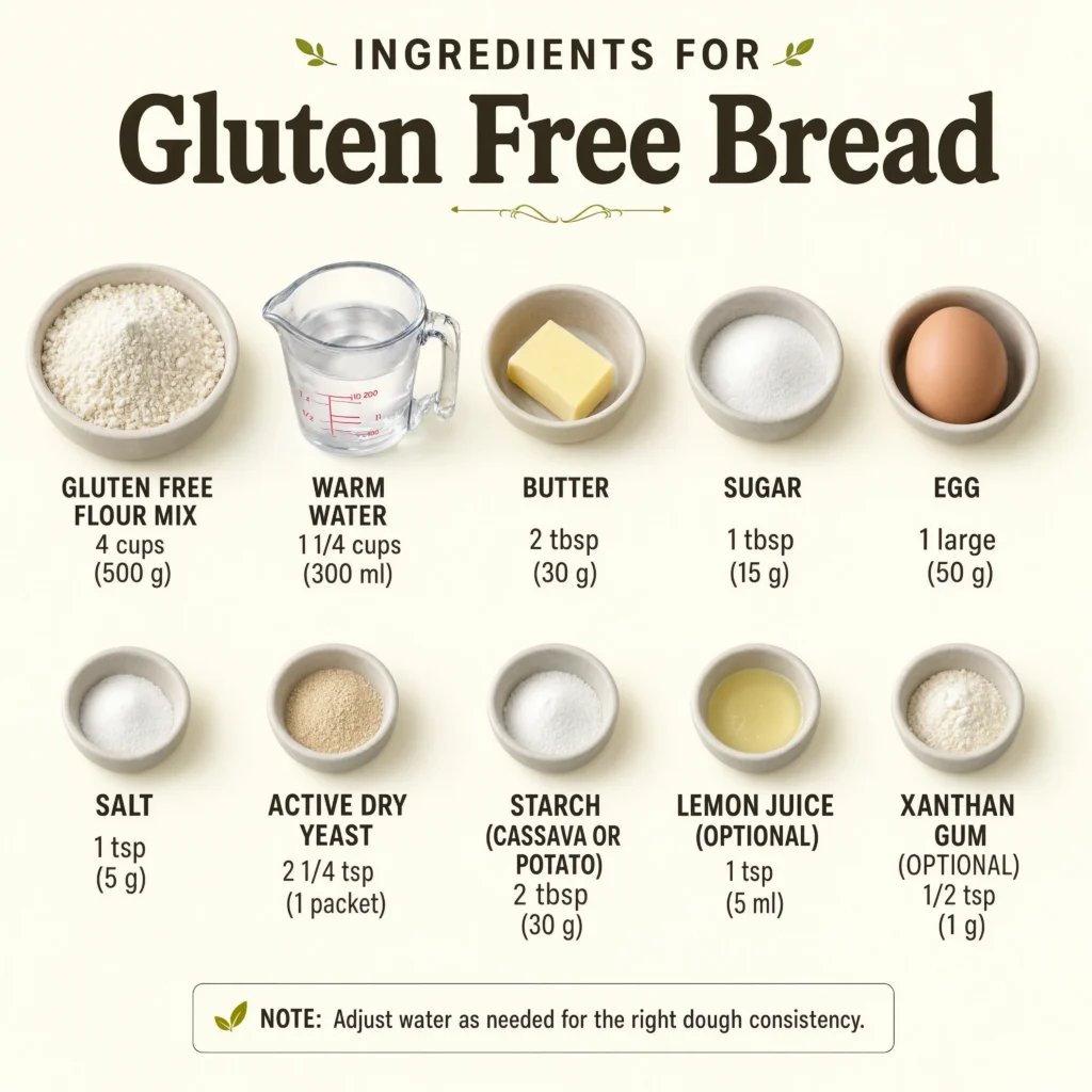 Gluten Free Bread Recipe Ingredients