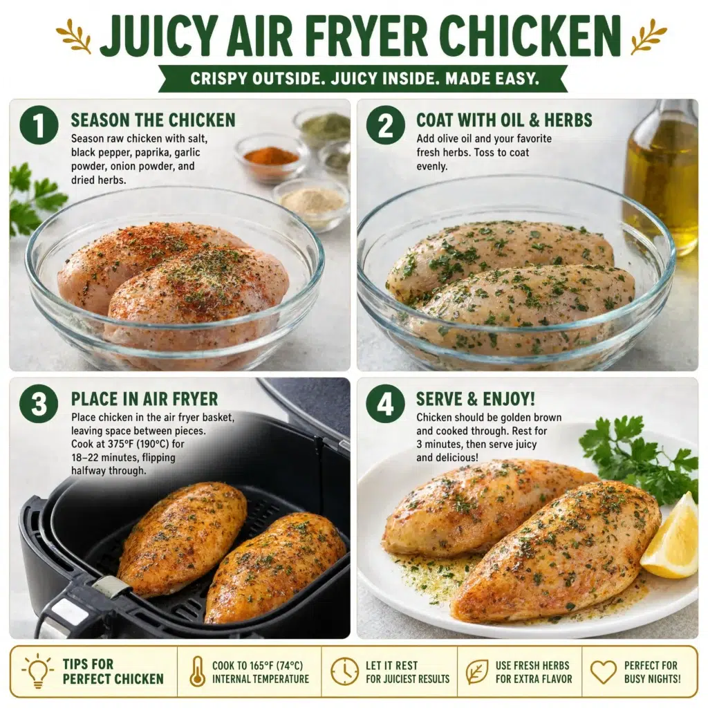Air Fryer Chicken Steps